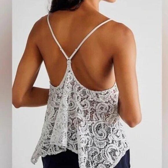 flowy boho sequin silver lace crop cami top - Picture 8 of 8